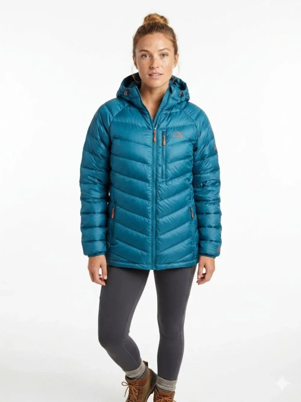 NWT LL Bean Ultralight 850 Down Hooded Women's XL Tall Teal Jacket
